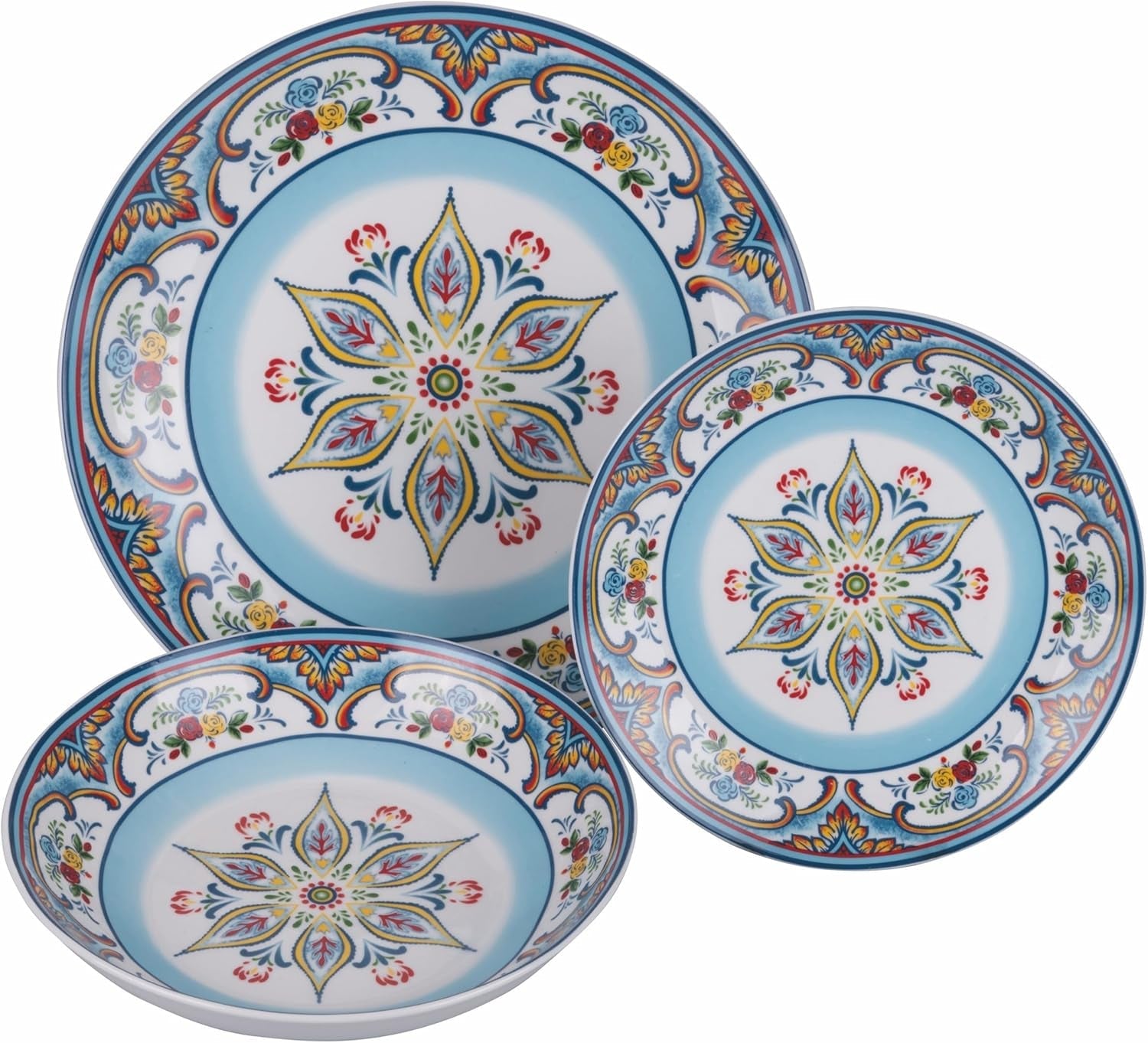 18-delig porseleinen servies, 6 verschillende bordensets, Andalusië
