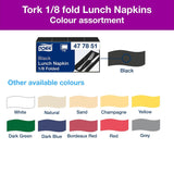 Tork 477851 Zwart 1/8 gevouwen lunchservetten / 2-laags voorgevouwen papieren servetten voor snacks of kleine maaltijden / Geavanceerde kwaliteit / 10 X 200 (2000) Servetten / 32,6 X 33 Cm (L X B)