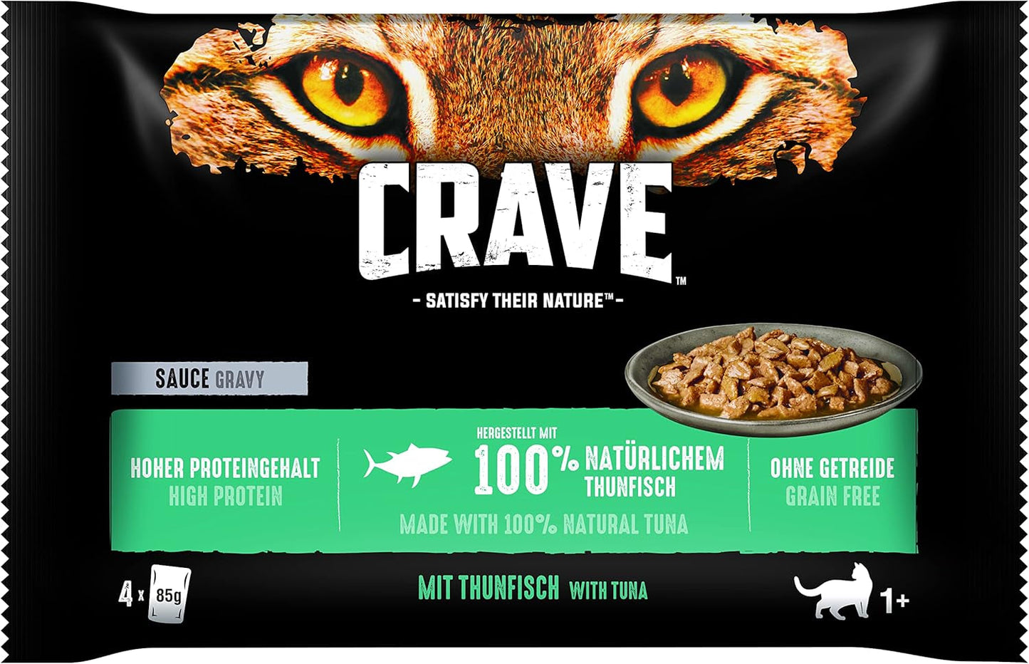 CRAVE Katze Portionsbeutel Multipack Saus met Tonijn 13 x 4x85g