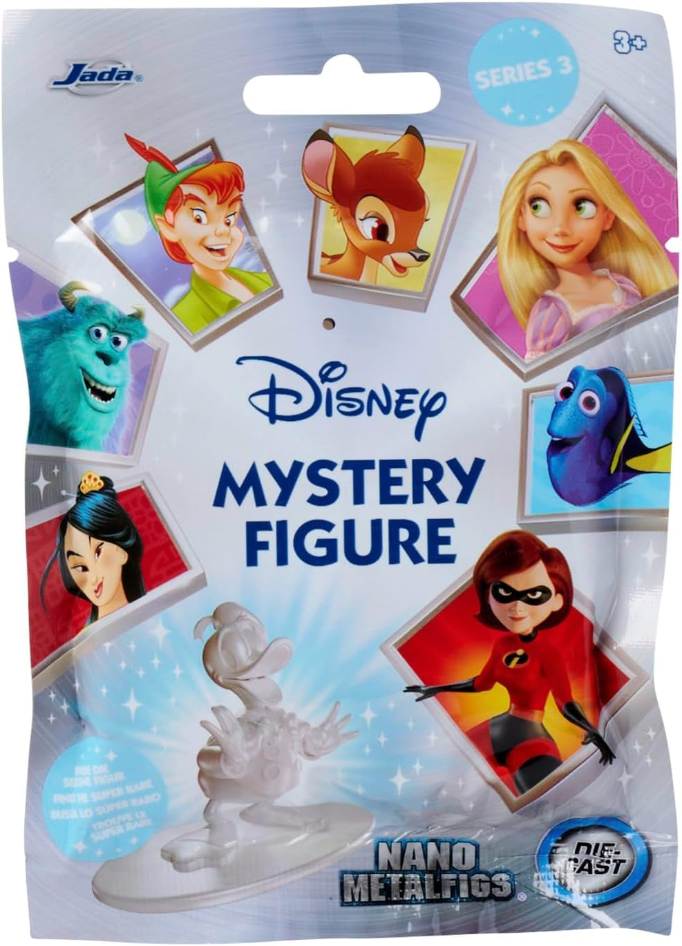 Jada Toys Disney-figuur (1X mysteriefiguur in blindverpakking) - 1 verrassend verzamelfiguur uit 12 Disney-figuren, nano-metalen figuur (ca. 4 cm) voor kinderen en fans vanaf 3 jaar, serie 3 actiefiguren Naty Shop Standaard titel