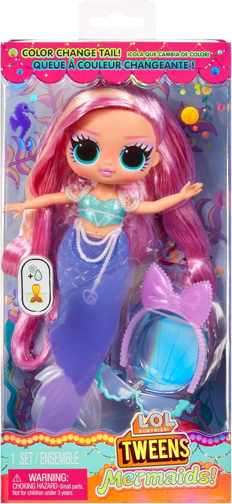 L.O.L. Verrassing! Tweens - Zeemeermin Lola Waves - modepop met van kleur veranderende staart, beweegbare vin en mooie accessoires - speelgoed voor kinderen en verzamelaars vanaf 4 jaar Naty Shop Dolls