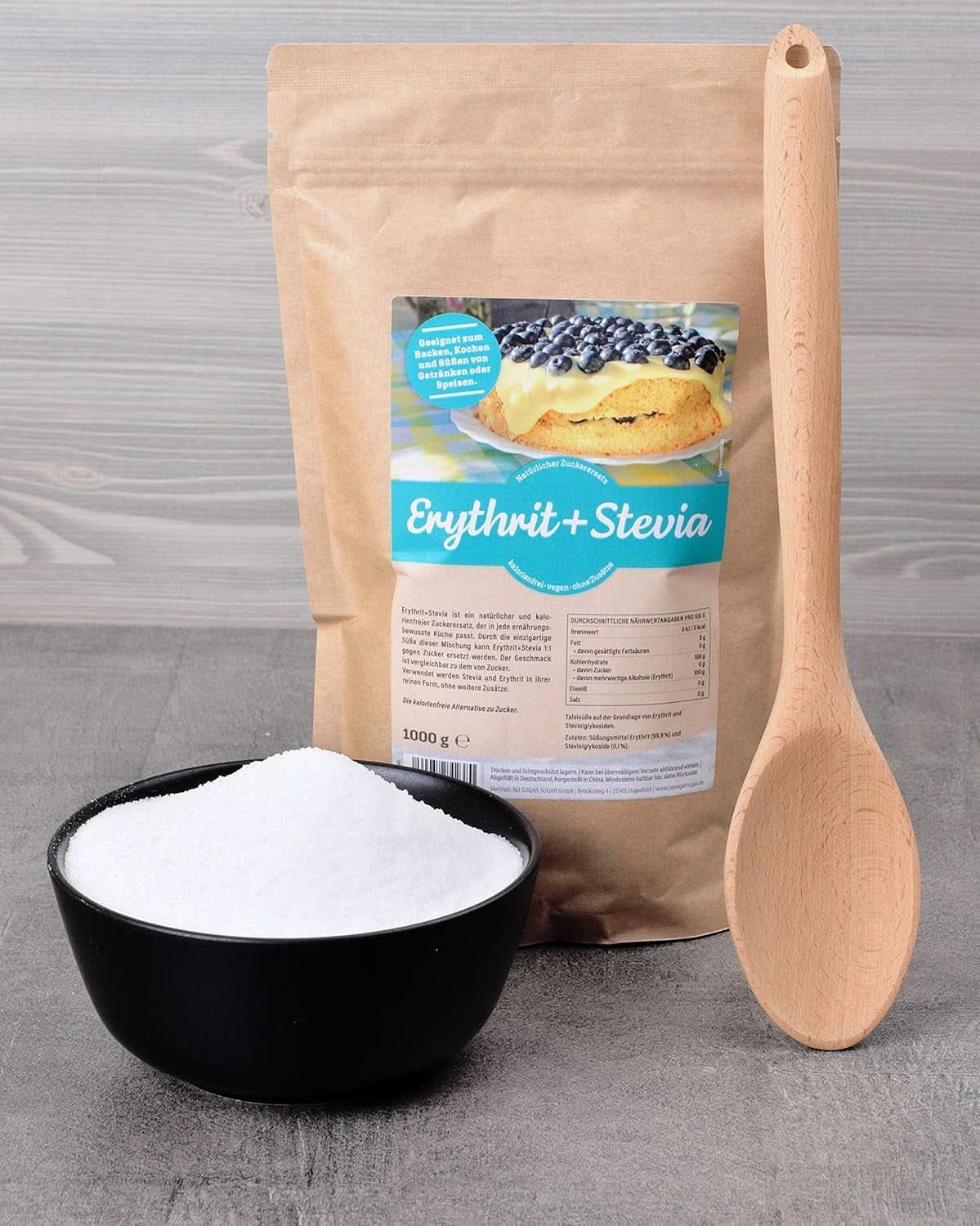 Erythritol + Stevia Natuurlijke suikervervanger zonder calorieën 1:1, 1 Kg Zoetstoffen Naty Shop