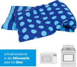 Kersensteenkussen Magnetron- en ovenbestendig - Blauw met strepen en stippen I Handgemaakt I Gemaakt in Duitsland I Ca. 20 X 60Cm I Oeko-Tex katoen I Nekkussen Cervicale orthopedische kussens Naty Shop
