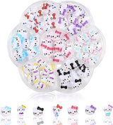3D kattennagelstickers, nagelglitter, pailletten, harsnagelstickers, nageledelstenen, diamanten voor nagelkunst, inclusief strass nagelwasstick (kleurrijke kat)