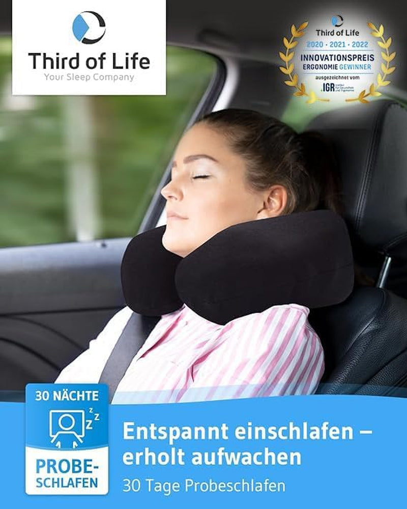Zwarte kussensloop Dubbelpak Perfect voor ANDAR nekkussens Maco-katoen (dubbel jersey) Niet strijken en geschikt voor de droger Set van 2 kussenslopen met ritssluiting Oeko-Tex-gecertificeerd Cervicale orthopedische kussens Naty Shop