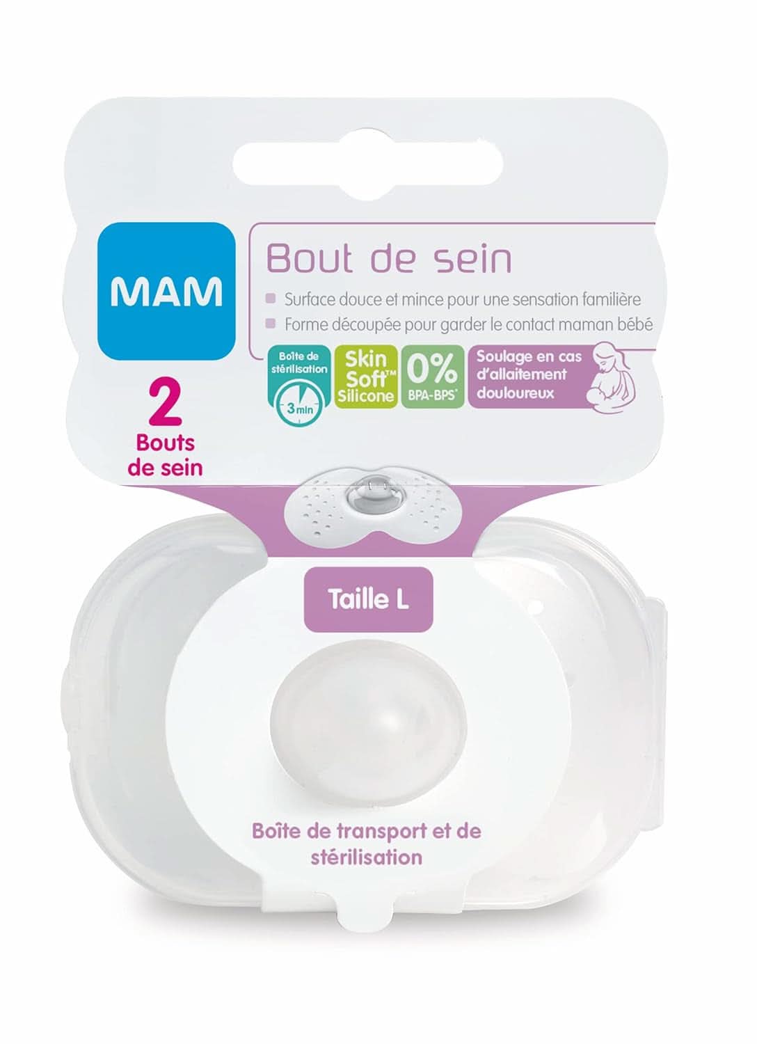 MAMMA | Borstbeschermers - Set van 2 siliconen borstkompressen (maat L, 23 mm) Accessoires Voeding en borstvoeding Bebe Naty Shop