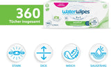 WaterWipes Sensitive+ Hydrating Boost Vochtige doekjes, Hydraterende doekjes, 360 stuks (6 stuks), 3 in 1 Schoon, Verzorgend, Hydrateren, 99% Aloë Vera Water, Ongeparfumeerde babydoekjes