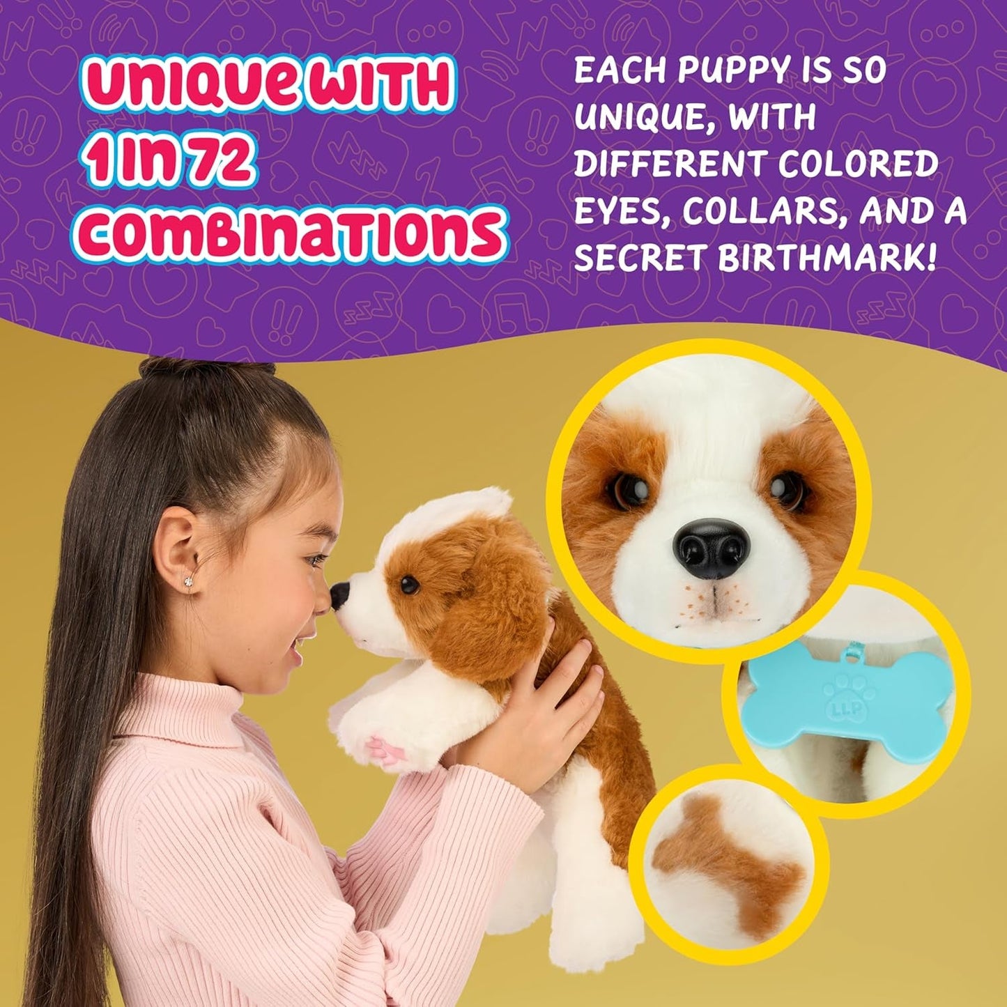 Little Live Pets Mijn echt echte puppy – Patches; Interactief puppy; meer dan 60 geluiden/reacties; realistische uitstraling; 1 van 72 varianten; speelset met draagtas; batterijen inbegrepen; leeftijden 5+