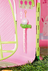 BABY Born Storybook Cottage, opvouwbaar poppenhuis voor poppen van 18 cm met tafel, open haard, chaise longue en telescoop, roze groen, 833803 Zapf Creation Poppenhuizen Naty Shop