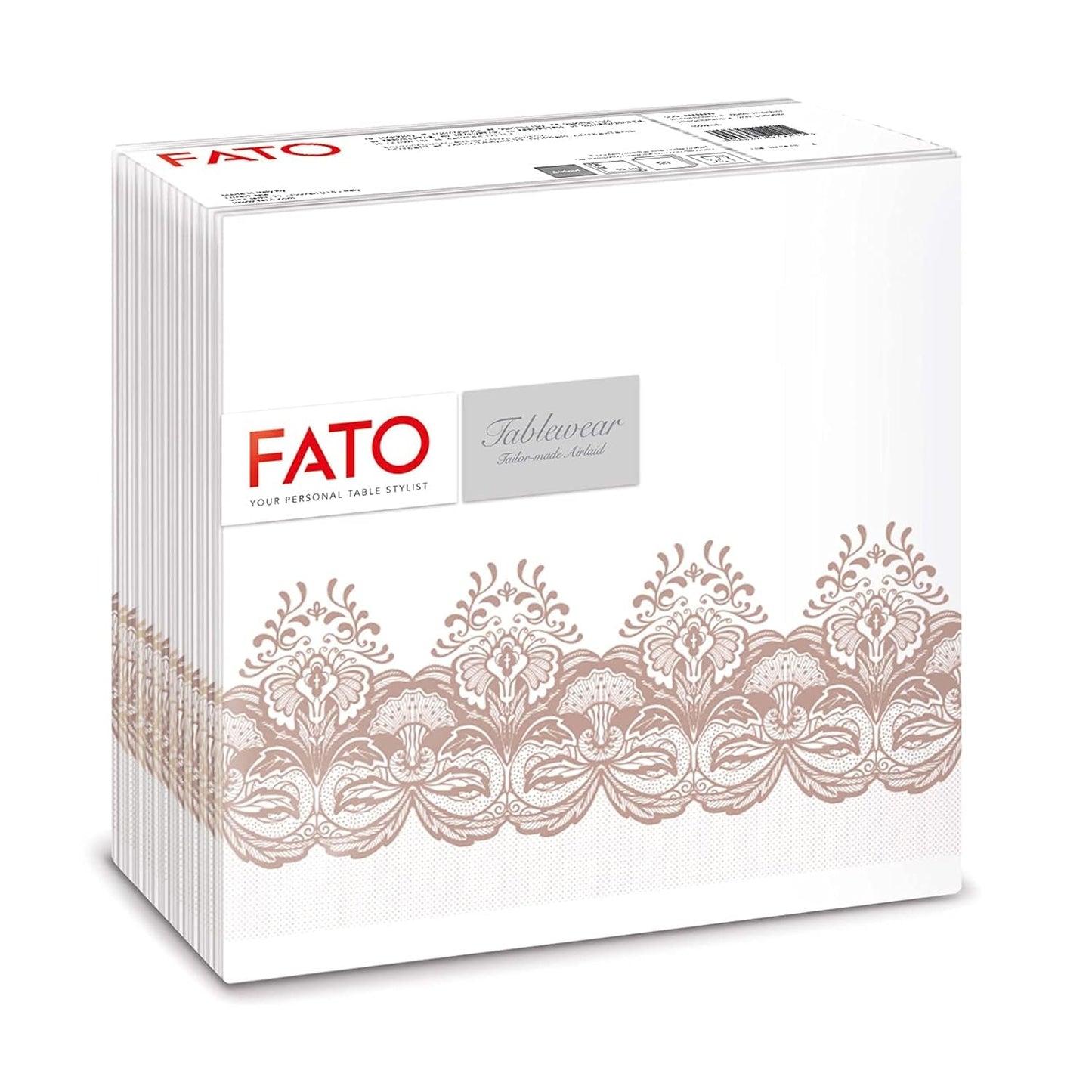 Fato - Droogpapieren servetten, airlaid, textieleffect, verpakking van 50 servetten, 40X40 gevouwen in 4-formaat, Tropicana Decor
