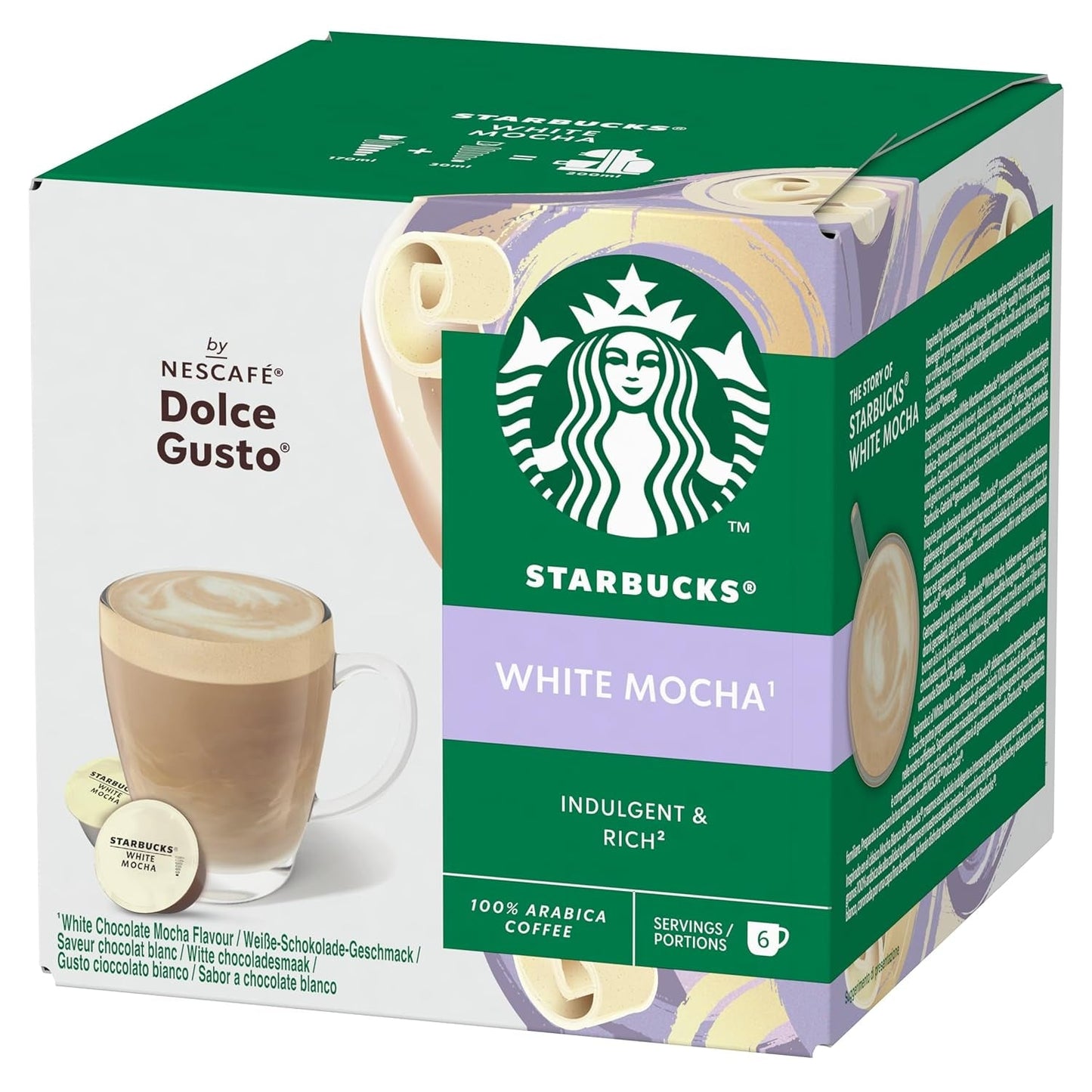 STARBUCKS Witte Mokka van Nescafé Dolce Gusto Kaffeekapseln 6 x 12 (72 Kapseln)