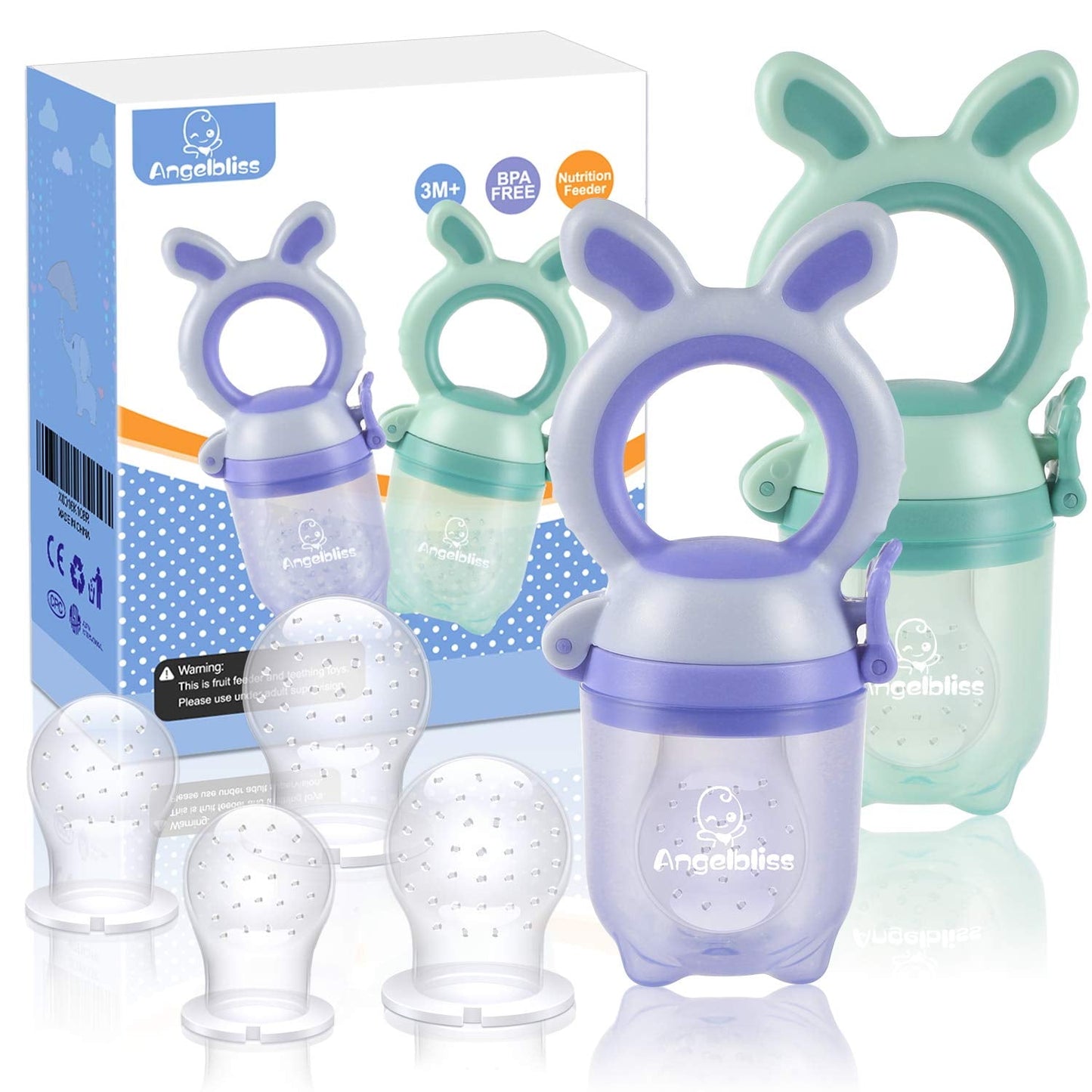 Tétine Pour Bébé/Tétine à Fruit/Tetine Grignoteuse Bebe/Tétine D'alimentation Pour Bébé - Toy de Dentition Pour Bébé, zonder BPA (2 stuks)