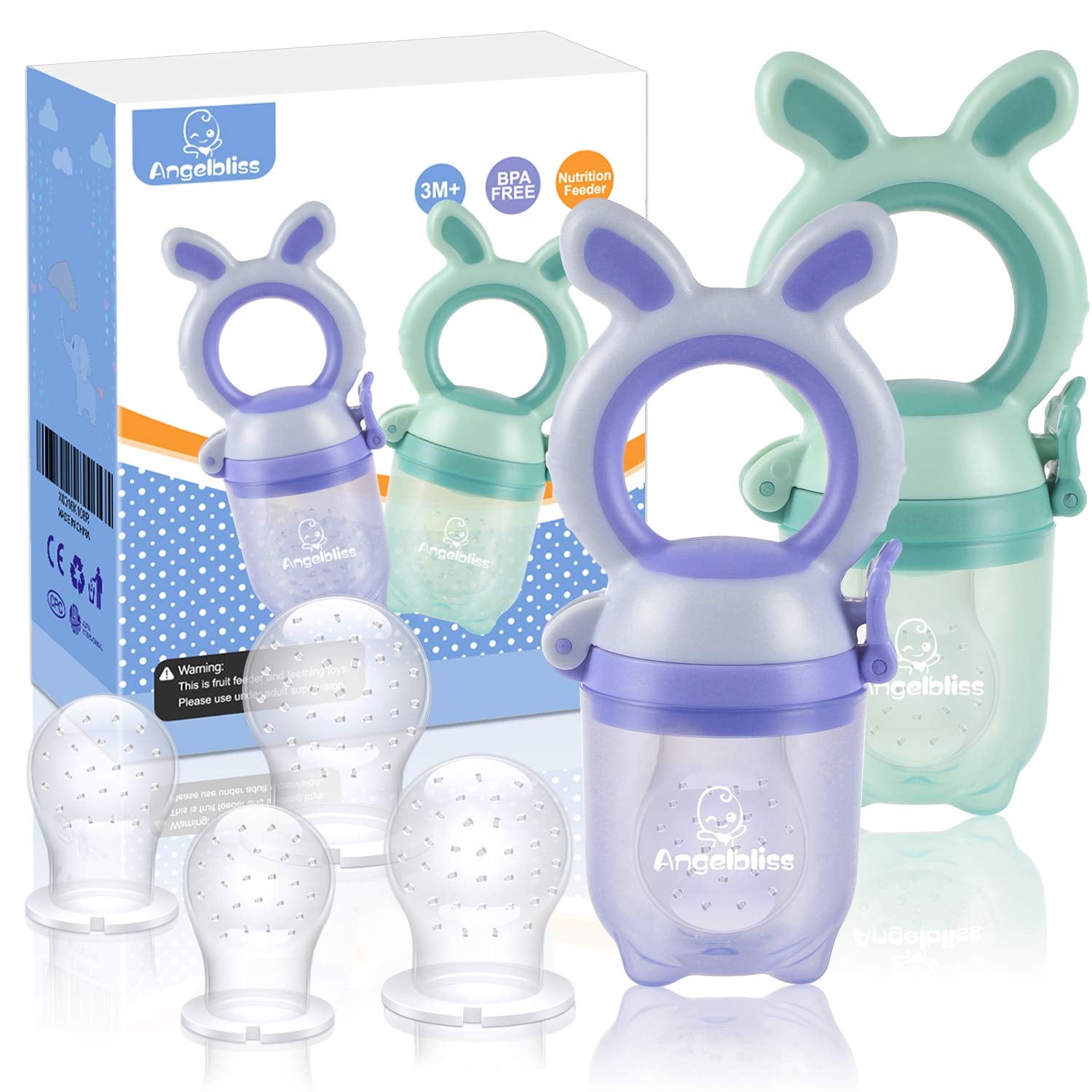 Tétine Pour Bébé/Tétine à Fruit/Tetine Grignoteuse Bebe/Tétine D'alimentation Pour Bébé - Toy de Dentition Pour Bébé, zonder BPA (2 stuks)
