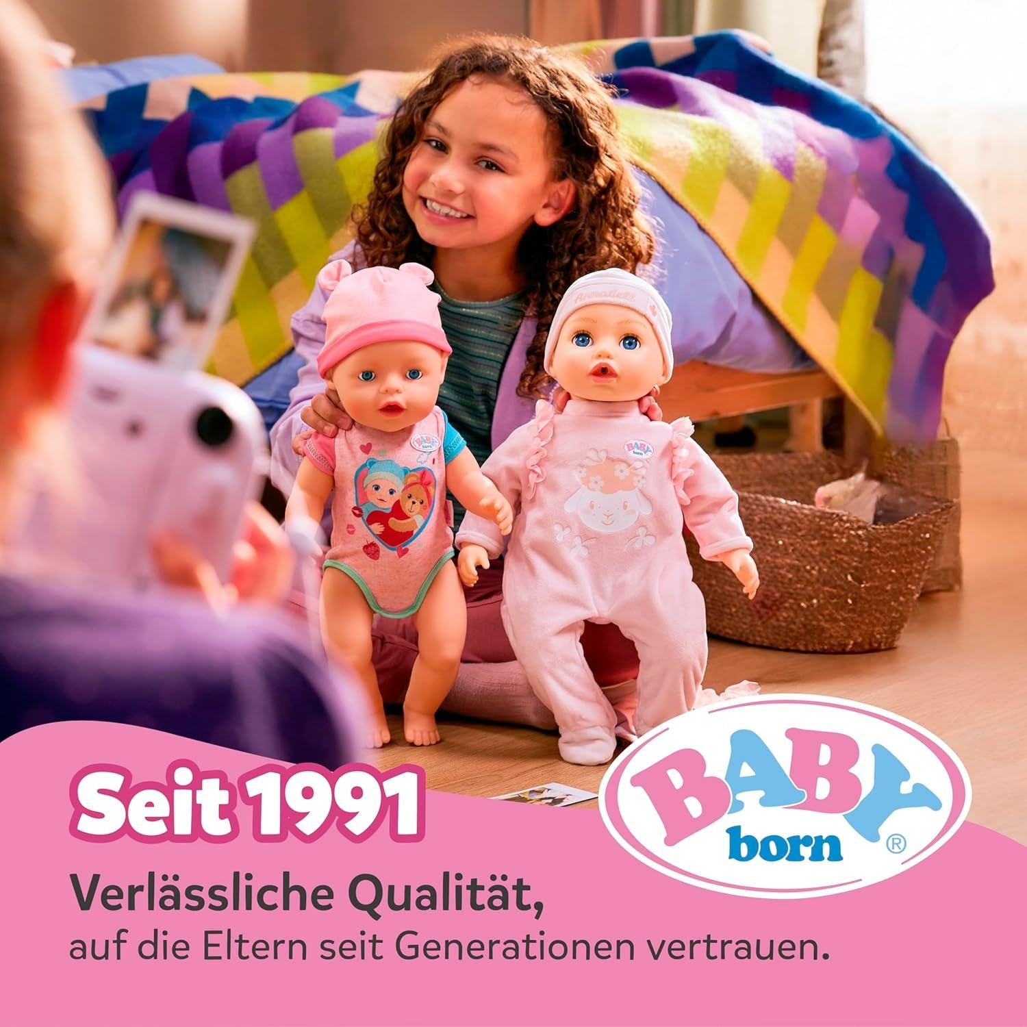 Baby Born Rosie zachte pop 30 cm met 6 geluiden en fles, roze