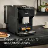 Siemens EQ500 klassieke automatische espressomachine, TFT-kleurenscherm, 5 soorten koffie en melk, dubbele kopfunctie, eenvoudige reiniging, afneembare zetunit, met melkslang, zwart, TP511E19