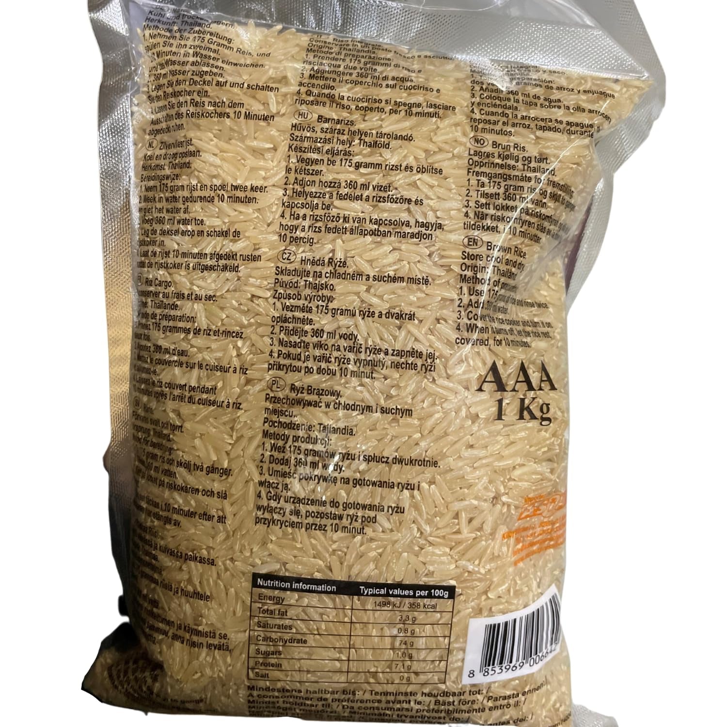 ROYAL THAI RICE - Geurige langkorrelige bruine rijst - 1 x 1 kg