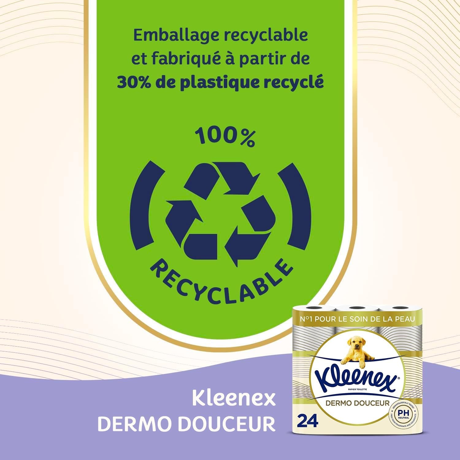 KLEENEX Dermo Douceur 4230420 Toiletpapier, 24 rollen (4 X 6 rollen) wit, 24 Unité (veel van 6)
