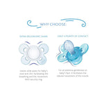 Chicco PhysioForma Comfort-fopspeen 6-16 maanden, 1 stuk, fopspeen met siliconen speen, ondersteunt de fysiologische ademhaling en bevordert een correcte orale ontwikkeling, blauw