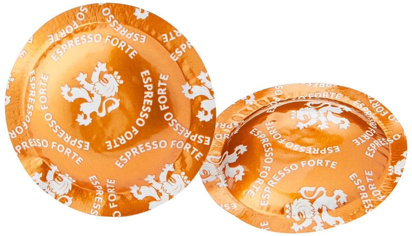 Espresso Forte 50 Pads voor professionele Nespresso Machine - 7/10 Intensiteit - UTZ-zertifiziert & Espresso Decaffeinato 50 Pads voor professionele Nespresso Machine - 7/10 Intensiteit