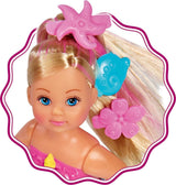 Simba 105733318 - Evi Love Swimming Mermaid, Evi als een zeemeermin, Kan goed zwemmen, Met visfiguur, Aankleedpop, 12cm, Voor kinderen vanaf 3 jaar Poppen Naty Shop