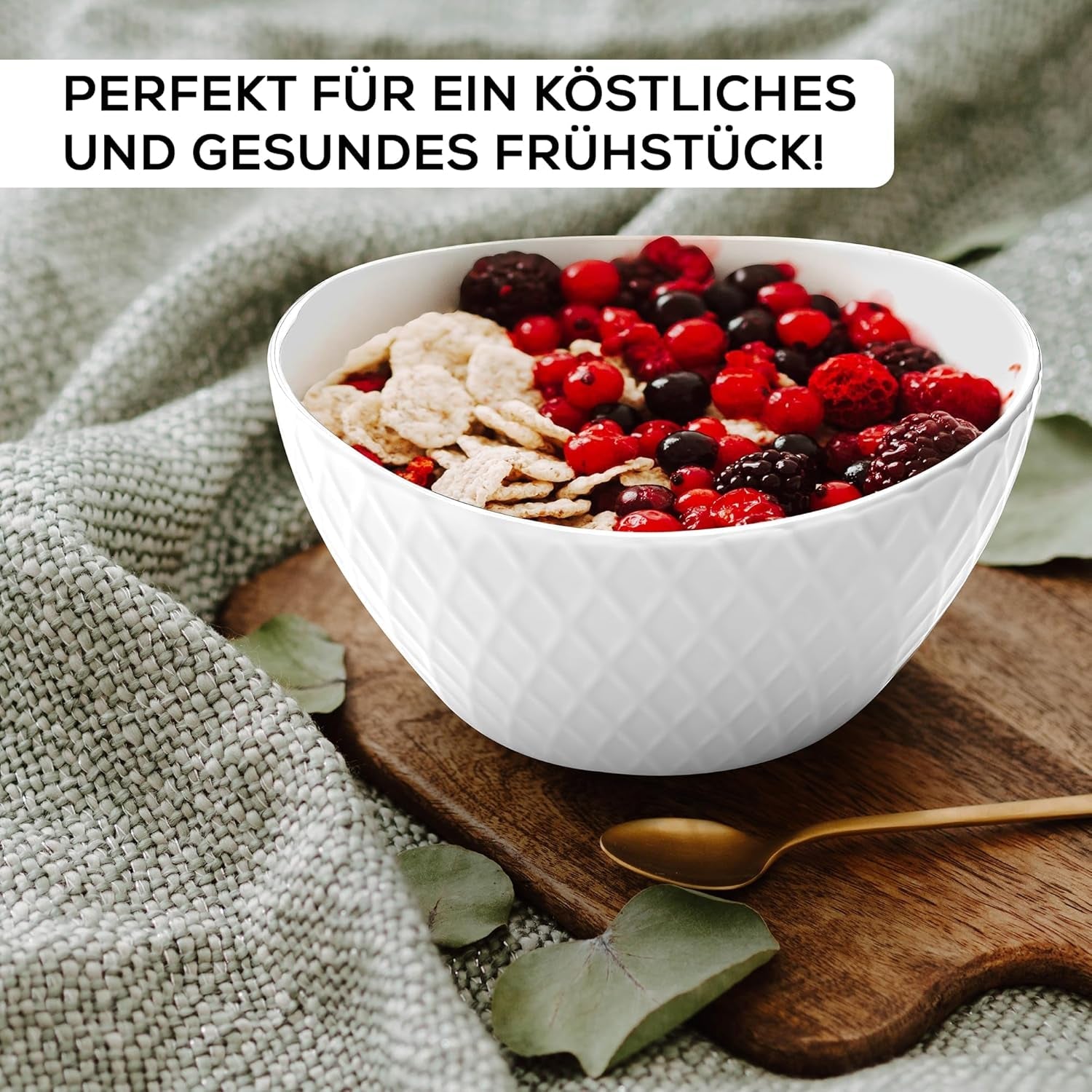 MIAMIO - Keramische serviesset, 24-delig, gecombineerd servies voor 6 personen - Vaatwasmachine- en magnetronbestendig - Palmanova-collectie (wit)