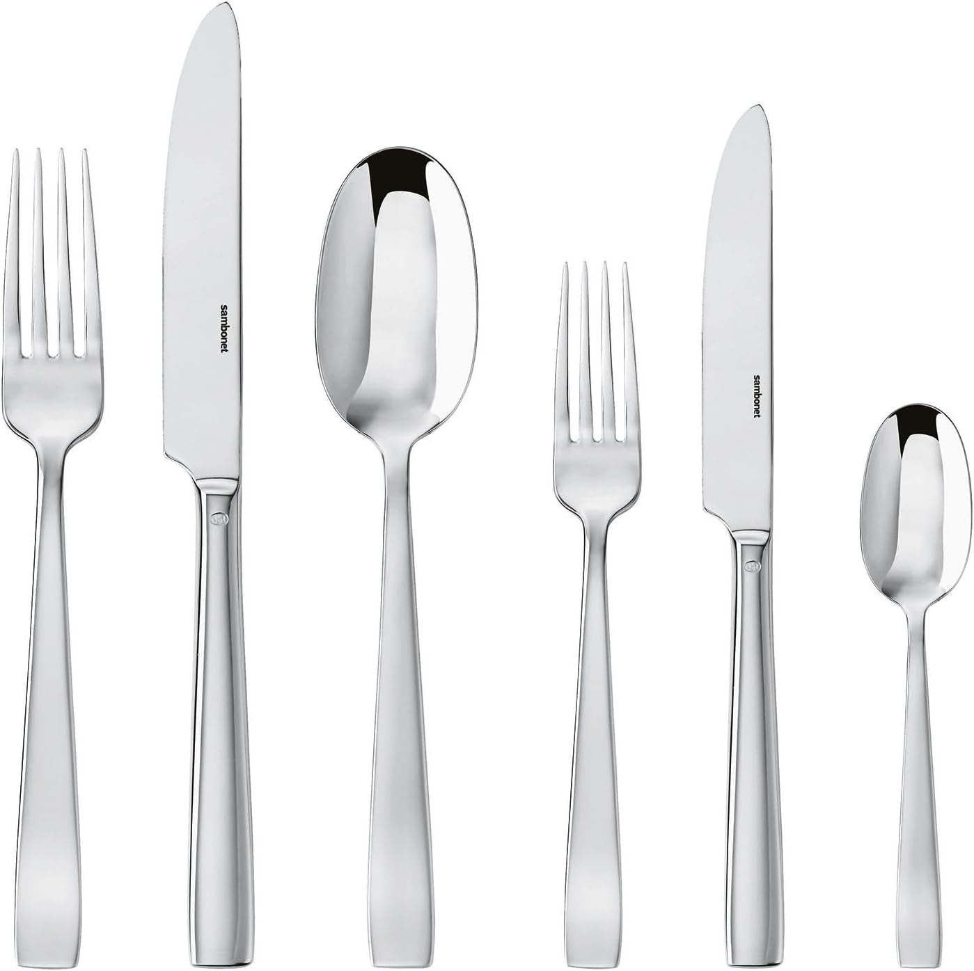 Sambonet 62512-83 platte monoblok bestekset, 36-delig, 18/10 roestvrij staal, vaatwasmachinebestendige keuken Naty Shop
