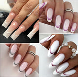 GZMAYUEN 12 kleuren Franse nagelstickers 3D Franse kleurverloop nagelstickers Zelfklevende nagelontwerp Nagelaccessoires