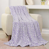 FY FIBRE HOUSE flanellen fleece plaid, microvezeldeken met 3D cheetah print, 228 X 274 cm, paars Dekbedden en dekbedden Naty Shop