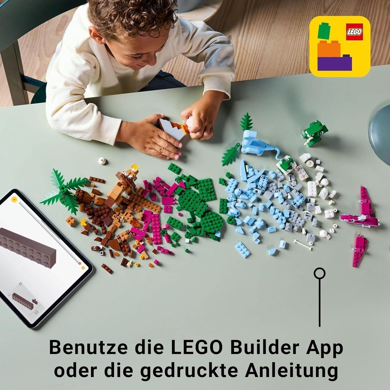 LEGO Classic Creatieve dinosaurussen bouwset met diermodellen en figuren gemaakt van stenen, fantasierijke speelervaring, cadeau voor jongens en meisjes vanaf 5 jaar oud, inclusief T.Rex en Triceratops 11041 Bouwsets Besuche den LEGO-Store