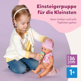Baby Born Lena babypop (Meisje) - 36 cm - 7 functies, inclusief accessoires en matras - Werkt geheel zonder batterijen - Geschikt voor kleine kinderen vanaf 1 jaar