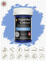 Sugarflair Pastelkleurstof voor pasta, Bell Blue, kleurstof voor pasta, fondant en marsepein, spectraal geconcentreerde kleuren - 25g