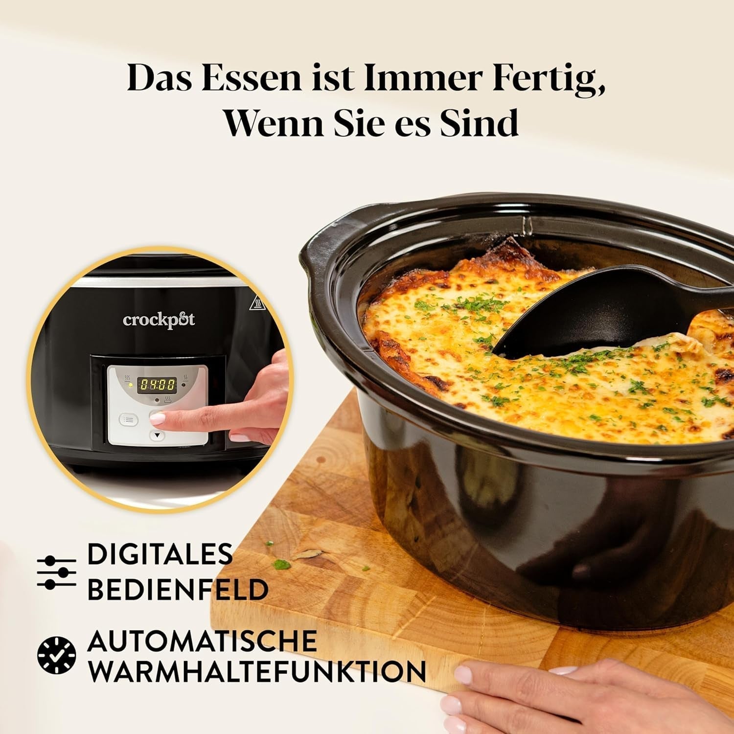Crockpot digitale slowcooker, 3,5 L (3 tot 4 personen), CSC113X Slowcooker Naty Shop