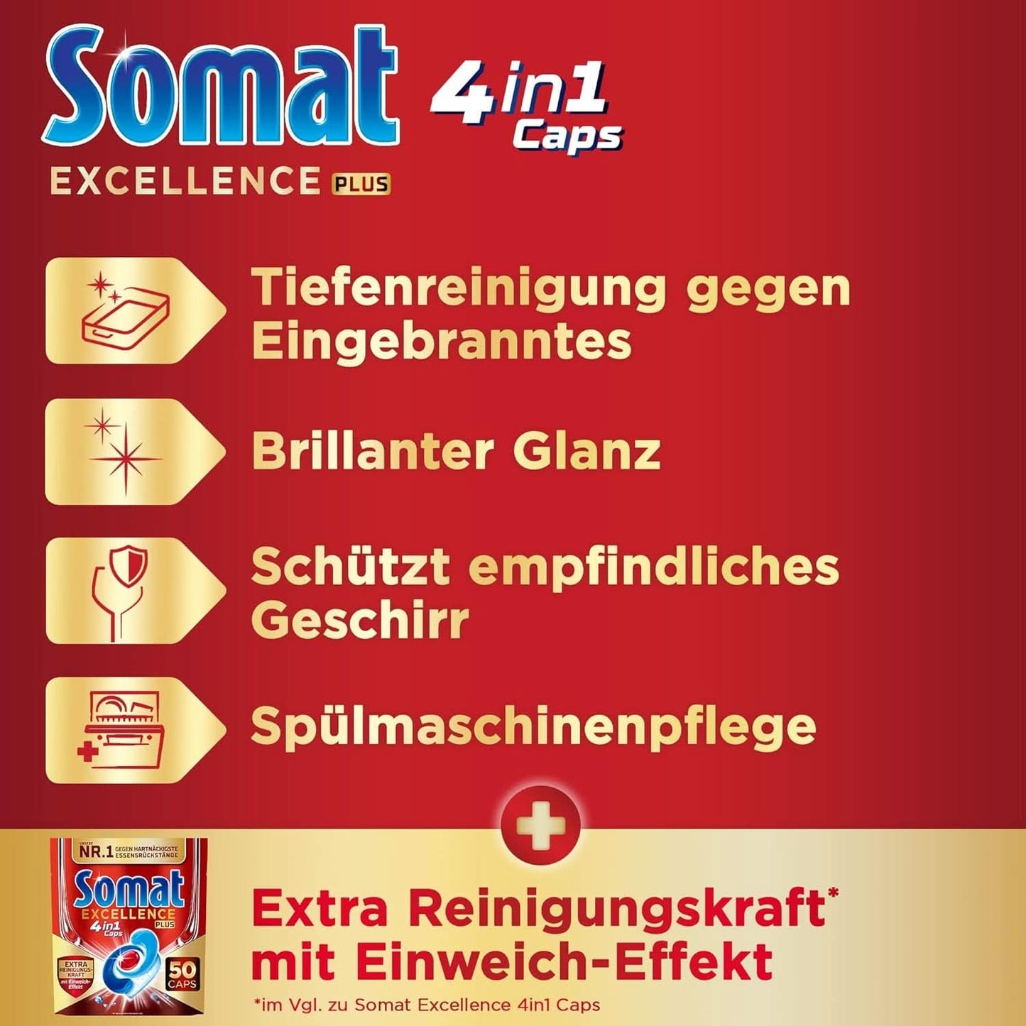 Somat Excellence plus 4In1 Caps (50 Caps), Naty Shop vaatwastabletten