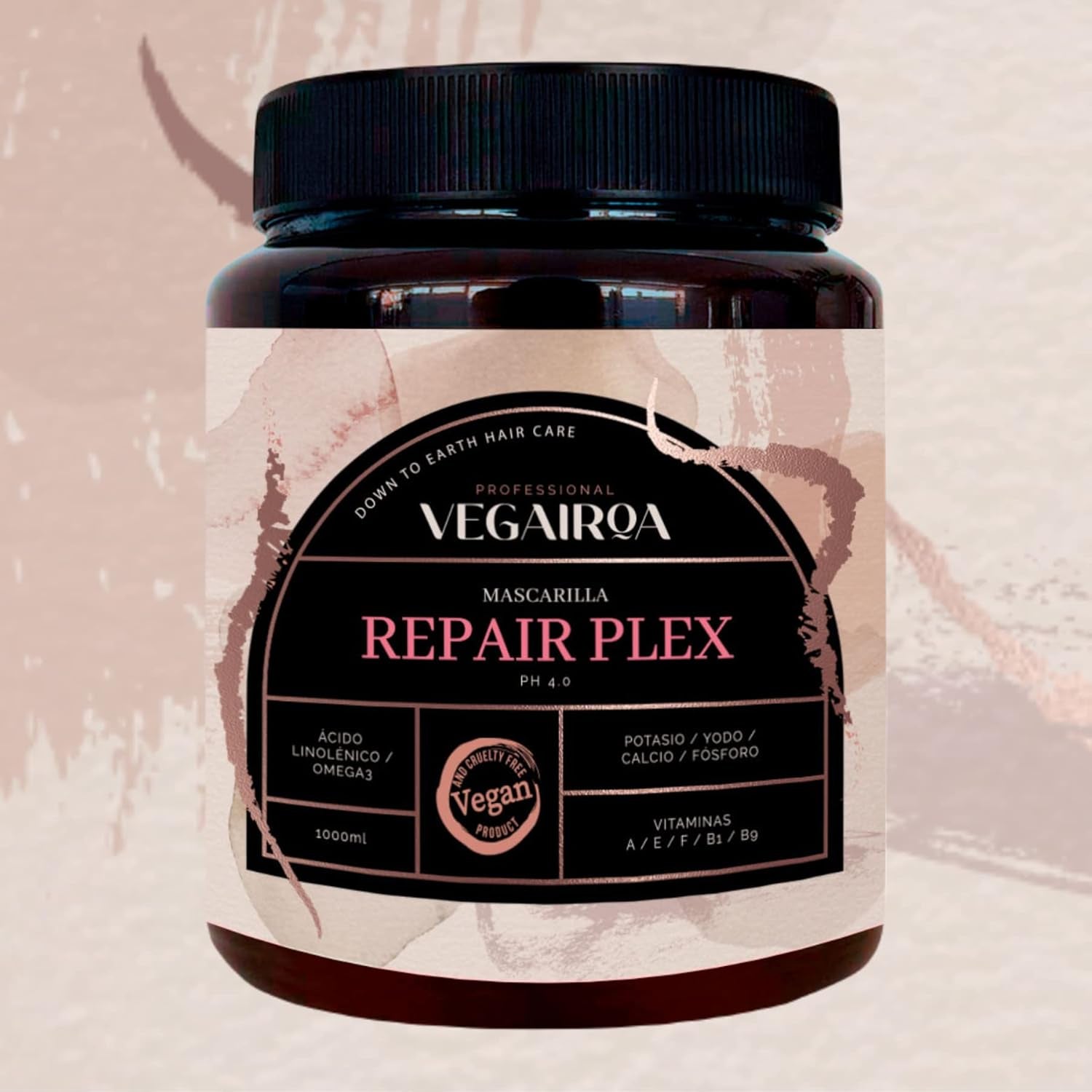 VEGAIROA - Repair Plex Mask - Extreme Repair Mask - Hydraterend en voedend - Frizz Protection - Voor chemisch behandeld haar - Professioneel veganistisch kappersproduct - 1000g Naty Shop Haarmasker