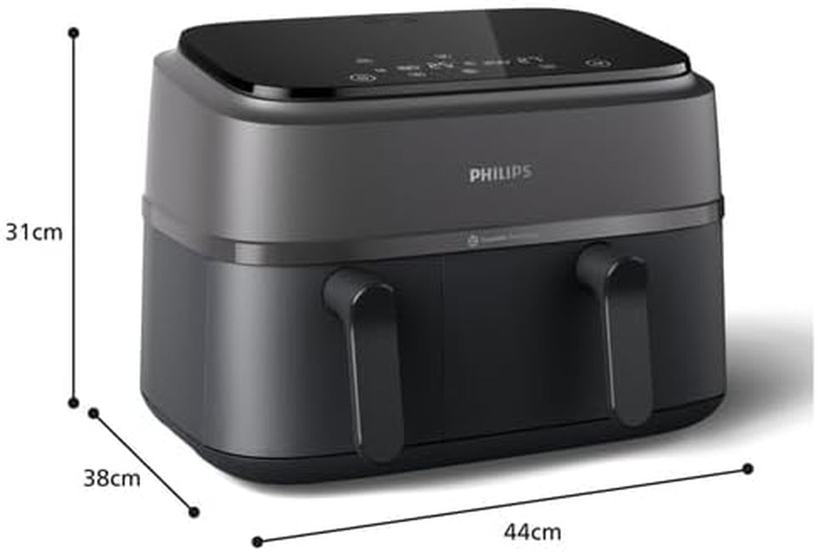 Philips Airfryer Dual Basket 3000 Serie, 9L, 2 manden, 2 borden tegelijk klaar, Rapidair technologie plus hete lucht Apparaten Naty Shop