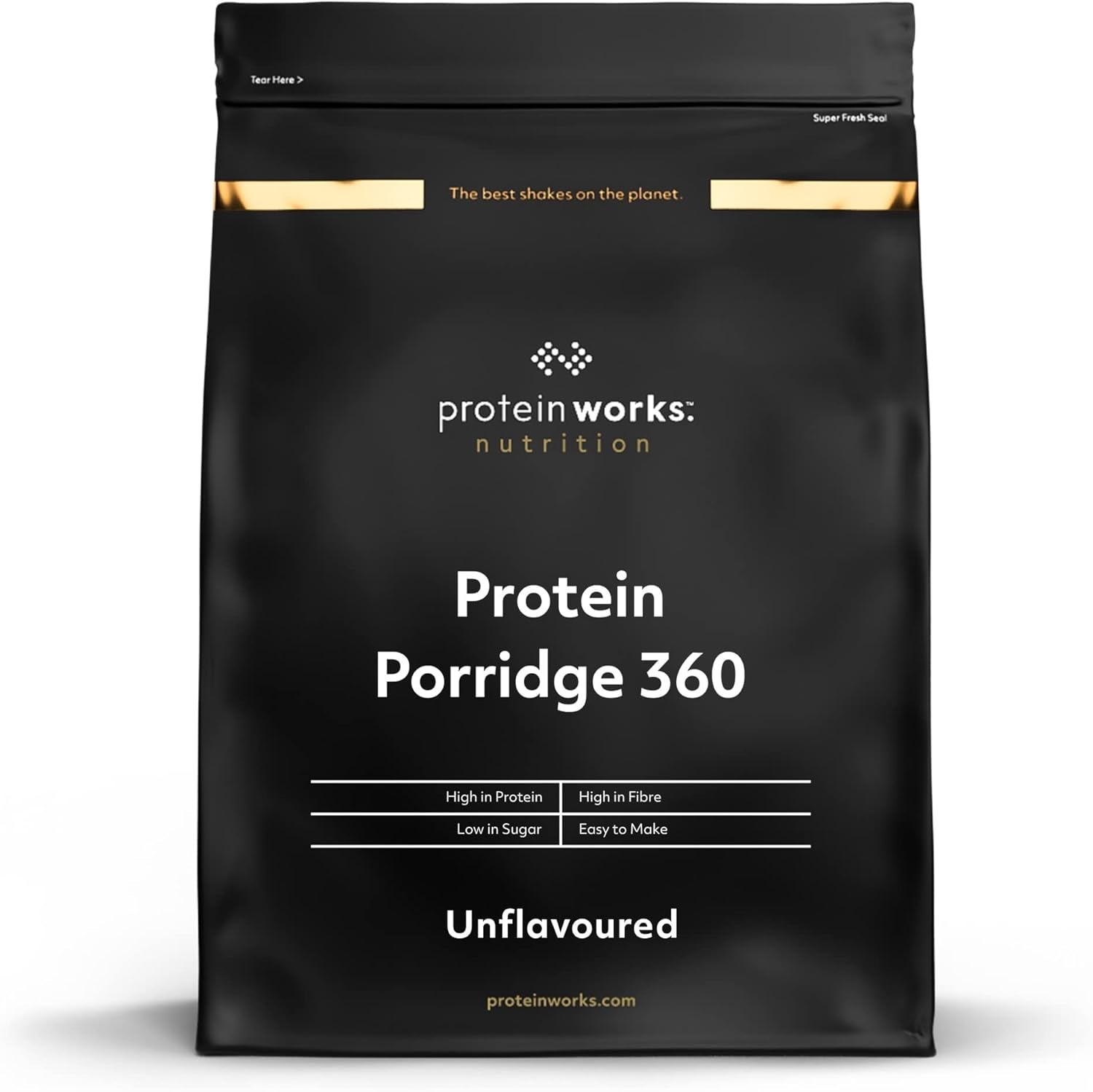 Protein Works - Eiwitpap 360 | Mythe Extra vitaminen en mineralen | Proteinreiches Frühstück | Kalorienarme Haferflocken | 13 Porties | Natuurlijk | 1 kg granen Naty Shop standaardtitel