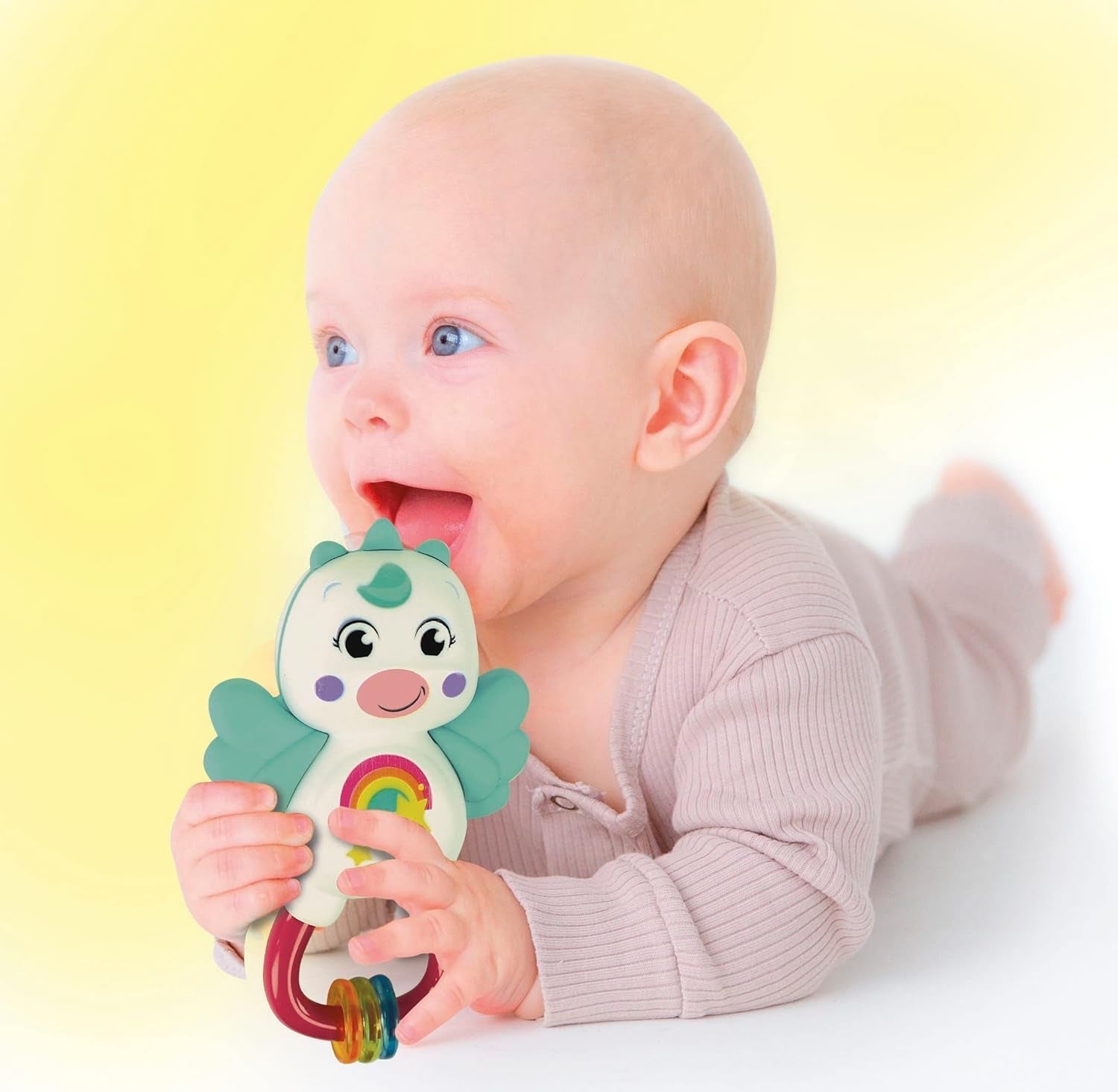 Clementoni 17778 - Kleine Eenhoornrammelaar - Sonaglio Neonato Con Massaggiagengive, Giocattolo Bambini 3 Mesi, Rafforza Le Capacità Motorie E Sensoriali - Made in Italy Jucarii Bebe Naty Shop