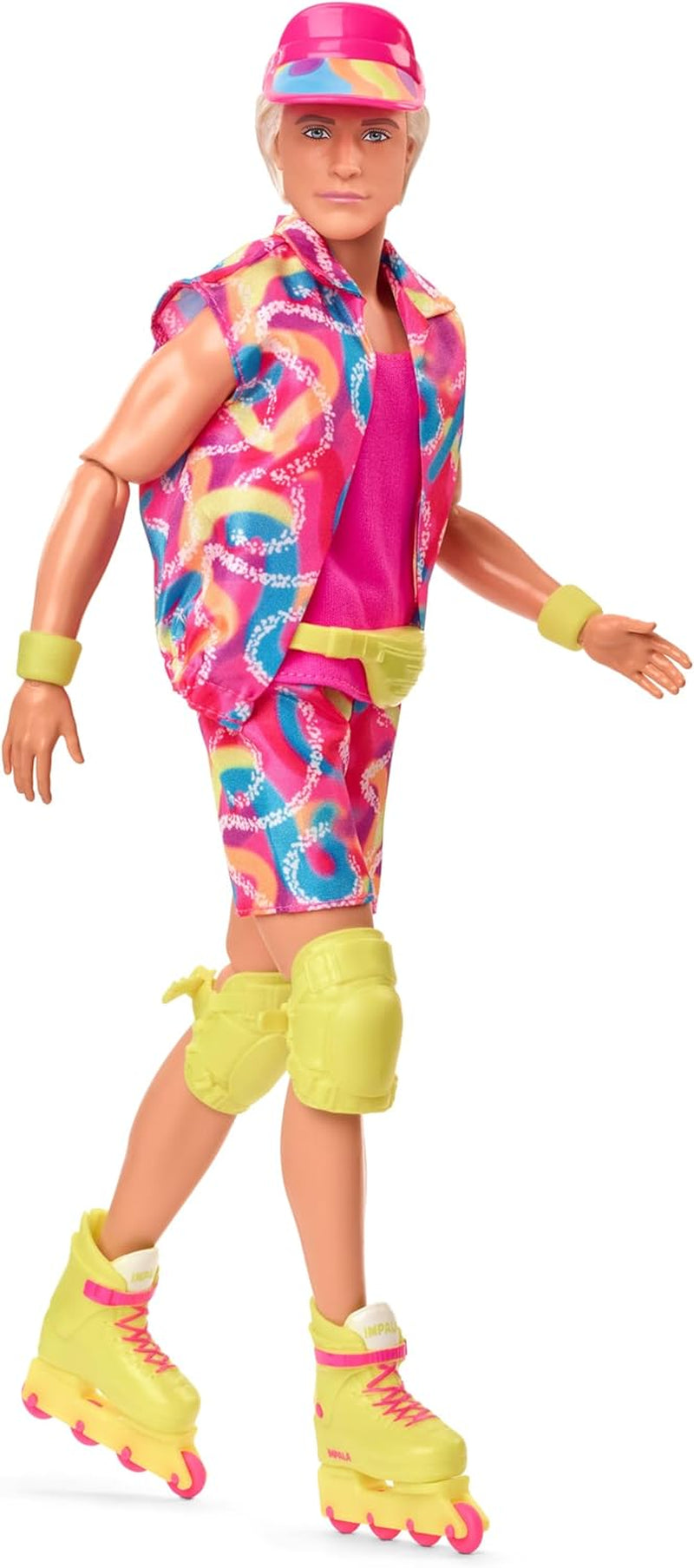 Verzamelbare Barbie Ken-pop uit de film met schaatsoutfit in retrostijl en inlineskates, JBJ51, [Meerkleurig]