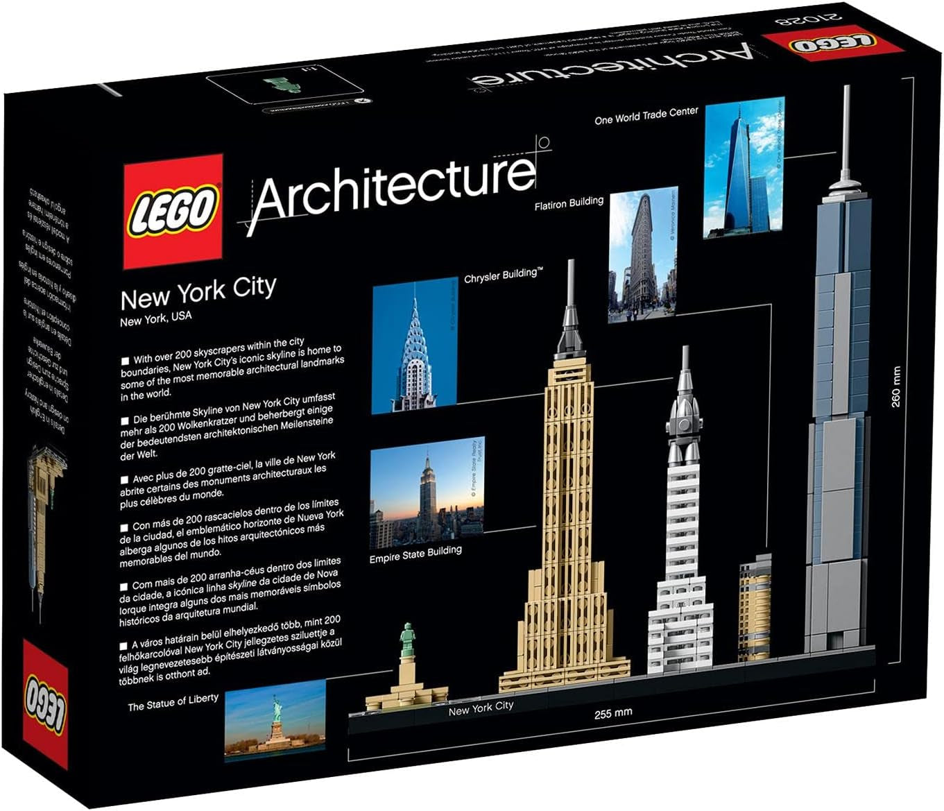 LEGO Architecture New York City Set, Skyline-modelset met World Trade Center en Vrijheidsbeeld, knutselwerkjes voor volwassenen, huis- en kantoordecoratie, cadeaus voor vrouwen en mannen 21028 Bouwsets Besuche in LEGO-Store