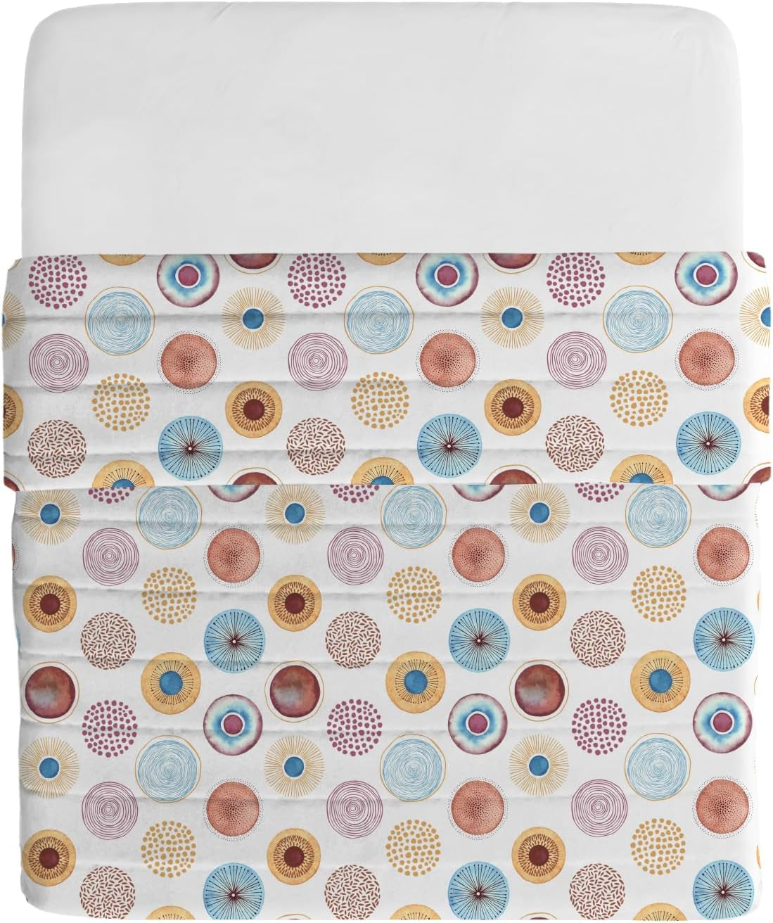 Italiaans beddengoed basic zomerdekbed, bedrukte microvezel, 250X240Cm, cirkel Quilts en quilts Naty Shop