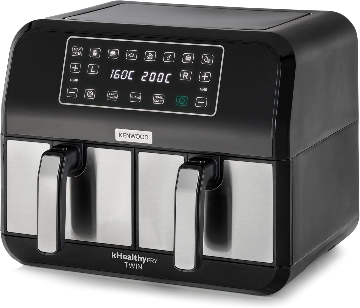 Kenwood Khealthy Twin Airfryer, 8L (2X4L), dubbele kamer, 8 programma's, Dual Cook & Sync Finish-functie, touchscreen Apparaten Naty Shop Standaardtitel