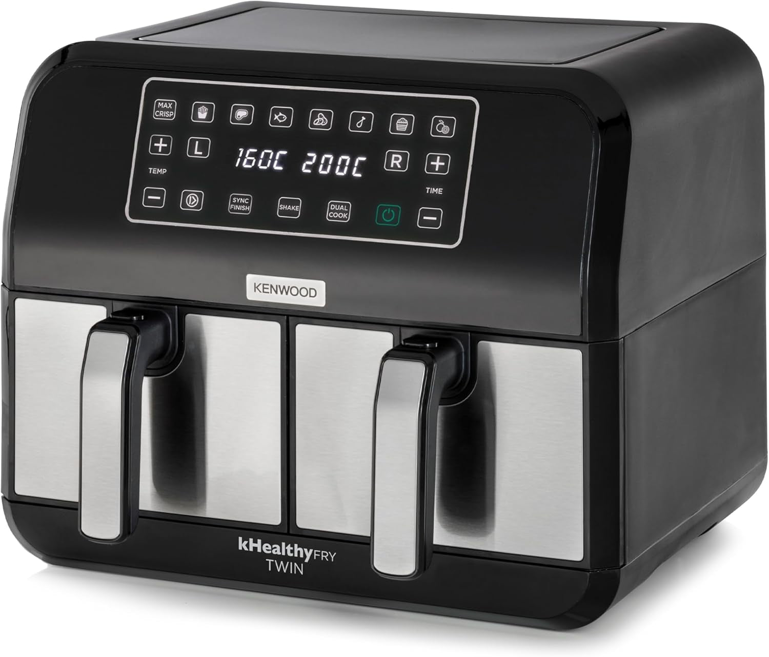 Kenwood Khealthy Twin Airfryer, 8L (2X4L), dubbele kamer, 8 programma's, Dual Cook & Sync Finish-functie, touchscreen Apparaten Naty Shop Standaardtitel