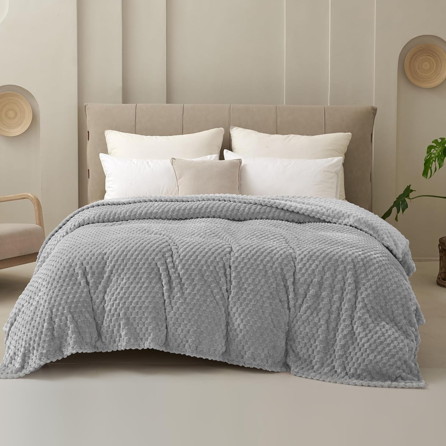 Good Nite Comfortdeken Pluizige deken 150 x 200 cm Zachte microvezel sprei Bankdeken Comfortdeken Warme fleecedeken voor bank en bed Slaapkamer Kantoor Grijs Good Nite bedden en dekens