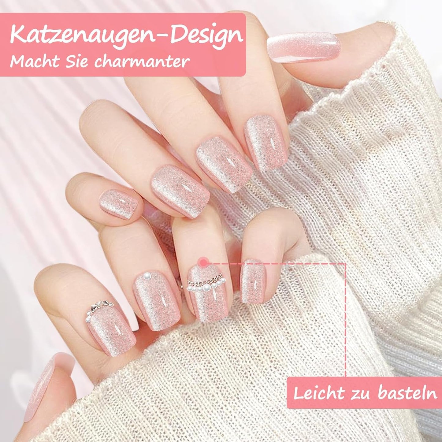 Kiiwah 48 stuks korte vierkante nagels roze kunstnagels lijm op korte nageltips valse nageltips