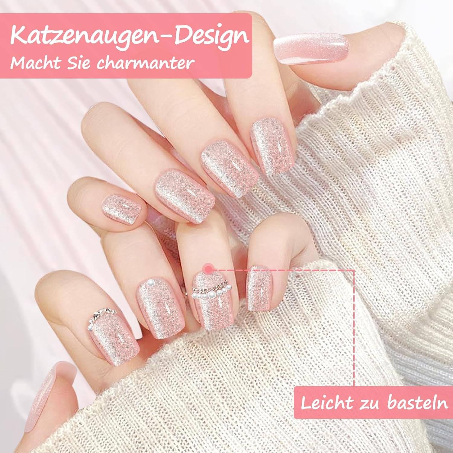 Kiiwah 48 stuks korte vierkante nagels roze kunstnagels lijm op korte nageltips valse nageltips