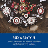 Villeroy & Boch - Toy's Delight Jusset, 4-delig, Serveerschaal met Kommen, Kerstjuskomset, Speelgoedtafeldecoratie, Dienblad, Kommen, Kerstservies, Premium Porselein