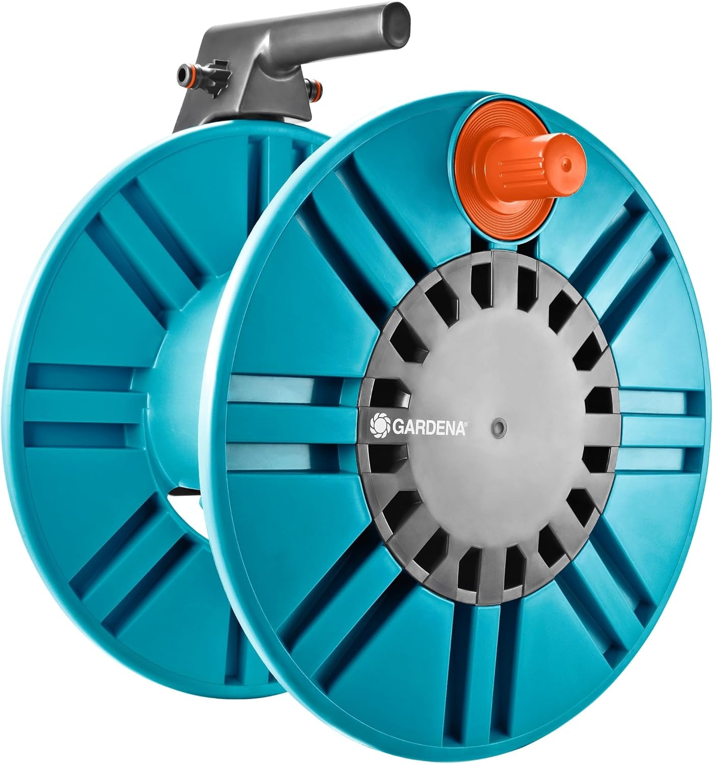 Gardena Classic 60 muurslanghaspel met slanggeleidingshaspel: Voor eenvoudige wandmontage, met anti-druppelsysteem, haakse aansluiting, grote capaciteit, ruimtebesparend (2650-88)