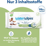 WaterWipes Sensitive+ vochtige doekjes voor baby's en peuters, 720 stuks (12 stuks), 3-in-1 reiniging, verzorging, bescherming, 99,9% water, structuurreiniging, geurvrij