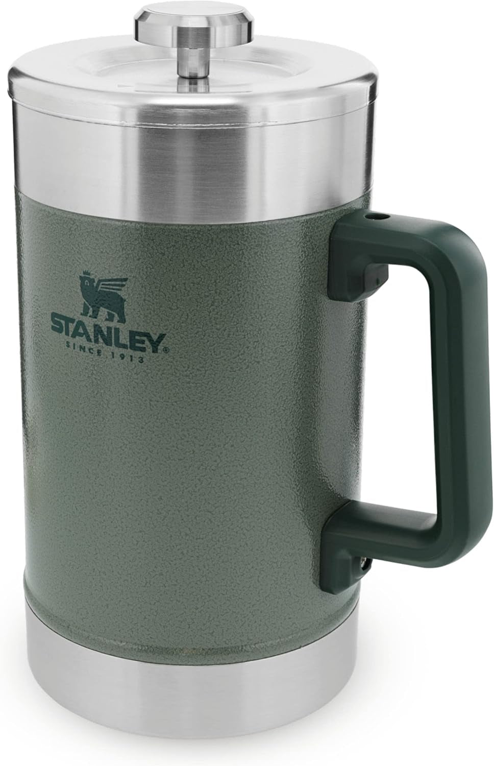 STANLEY Classic Stay Hot Koffiepers 1,4L Hammertone Groen - Houdt koffie 4 uur warm - Minimaal bezinksel - Geïntegreerde RVS koffiepers - BPA vrij - Vaatwasmachinebestendig