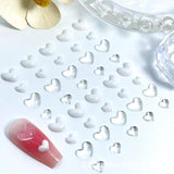 3D Heart Nail Art Charms,320 Stück Niedliche Klar Acryl Herz Nail Charms, Flatback Heart Nagel Strasssteine ​​4Mm 6Mm 8Mm Harz Nagelkunst Decoraties voor Frauen Mädchen DIY Maniküre Zubehör(4Mm 6Mm 8Mm)